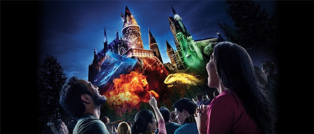 hogwarts castle on fire